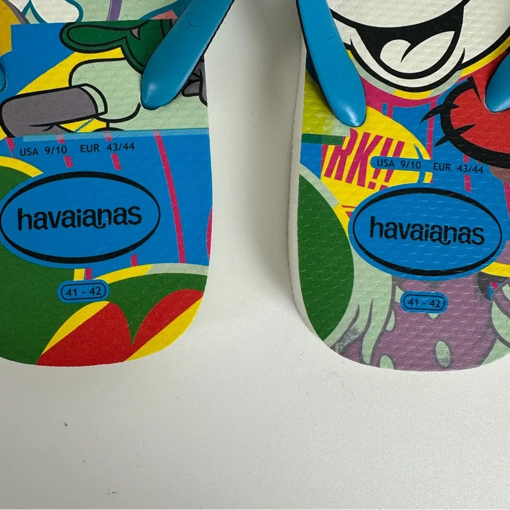 Disney Parks Havainas Sz 41-42 Men’s 9/10, Women’s 11/12 Mickey Colorful Sandals